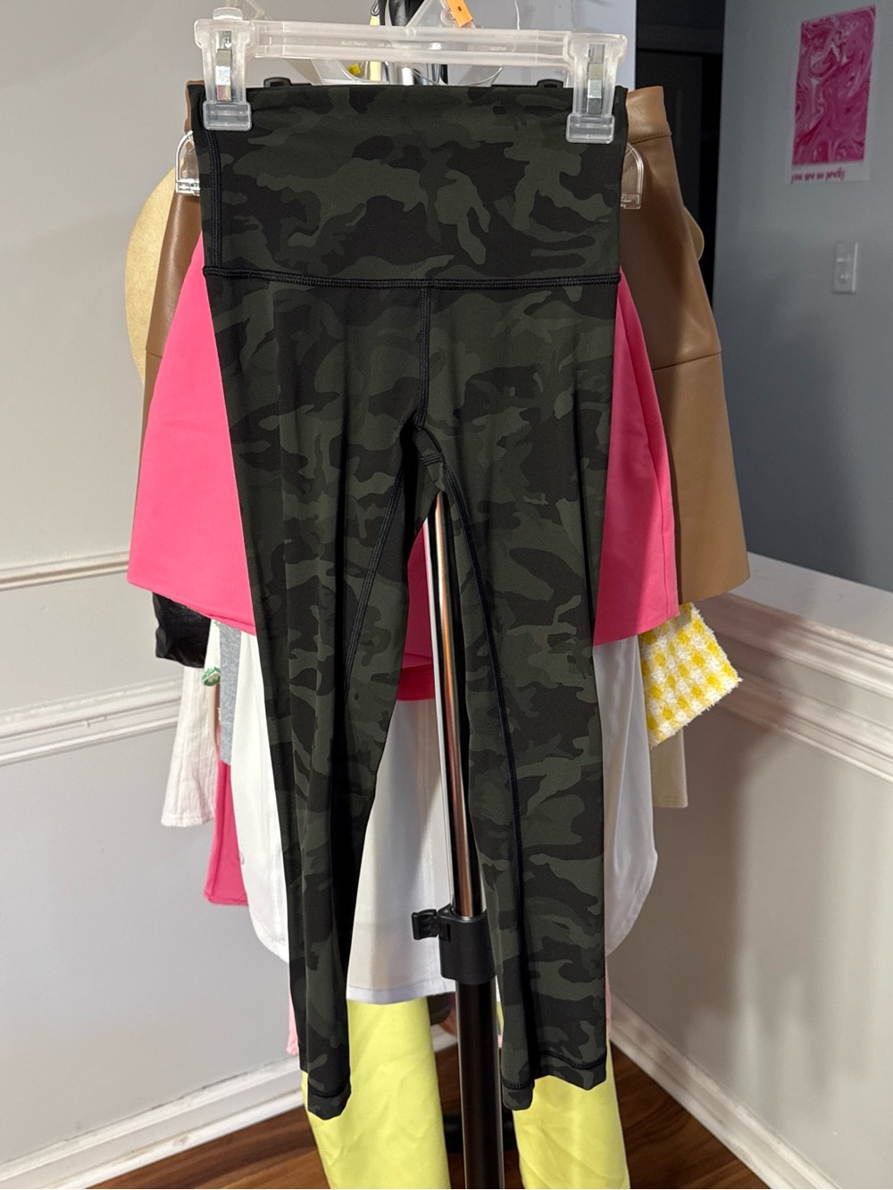lululemon athletica Camo Leggings with Yellow Ankles